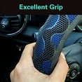 thumbnail image 4 of PINCTROT D Shaped 14.5 - 15 Inch Steering Wheel Cover Great Grip with 3D Honeycomb Anti-Slip Design, Flat Bottom 14.5 - 15 Inch (Blue), 4 of 6