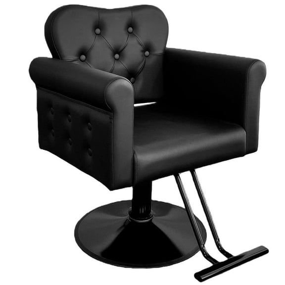 Salon Chair with Hydraulic Pump, Barber Styling Chair 360 Swivel with Lock, Heavy Duty Beauty Chair for Hair Stylist, High-Density Foam & PU Leather, Max Load 330 Lbs