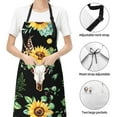 thumbnail image 4 of Kdxio Sunflower Skull Boho Watercolor Background Apron with Pockets Adjustable Kitchen Aprons for Men Women Waterproof Aprons for Cooking,Drawing,Crafting, Baking Household Cleaning, 4 of 8