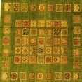 thumbnail image 1 of Ahgly Company Machine Washable Indoor Square Abstract Yellow Modern Area Rugs, 4' Square, 1 of 4
