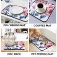 thumbnail image 3 of Microfiber Dish Mat with Watercolor Floral Design - Protective & Absorbent - Large 18x24 Inches, 3 of 7