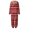 thumbnail image 4 of Bjutir Family Matching Christmas Pajamas Womens Christmas Print Long Sleeve Hooded Jumpsuit Pajamas Warm Soft Winter Loungewear,Red,Size L, 4 of 9
