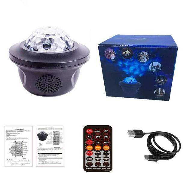 Proyector De Cielo Estrellado Con Altavoz Bluetooth Control Remoto Control De Voz Reproductor De Música Luz De Noche Led Lámpara De Proyección Romántica Vogacara HA035846-00