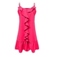 thumbnail image 4 of Diufon Women's Sleeveless Dresses Summer Beach Spaghetti Straps Ruffled V Neck Dress Casual Outdoor Flowy Dress, 4 of 9