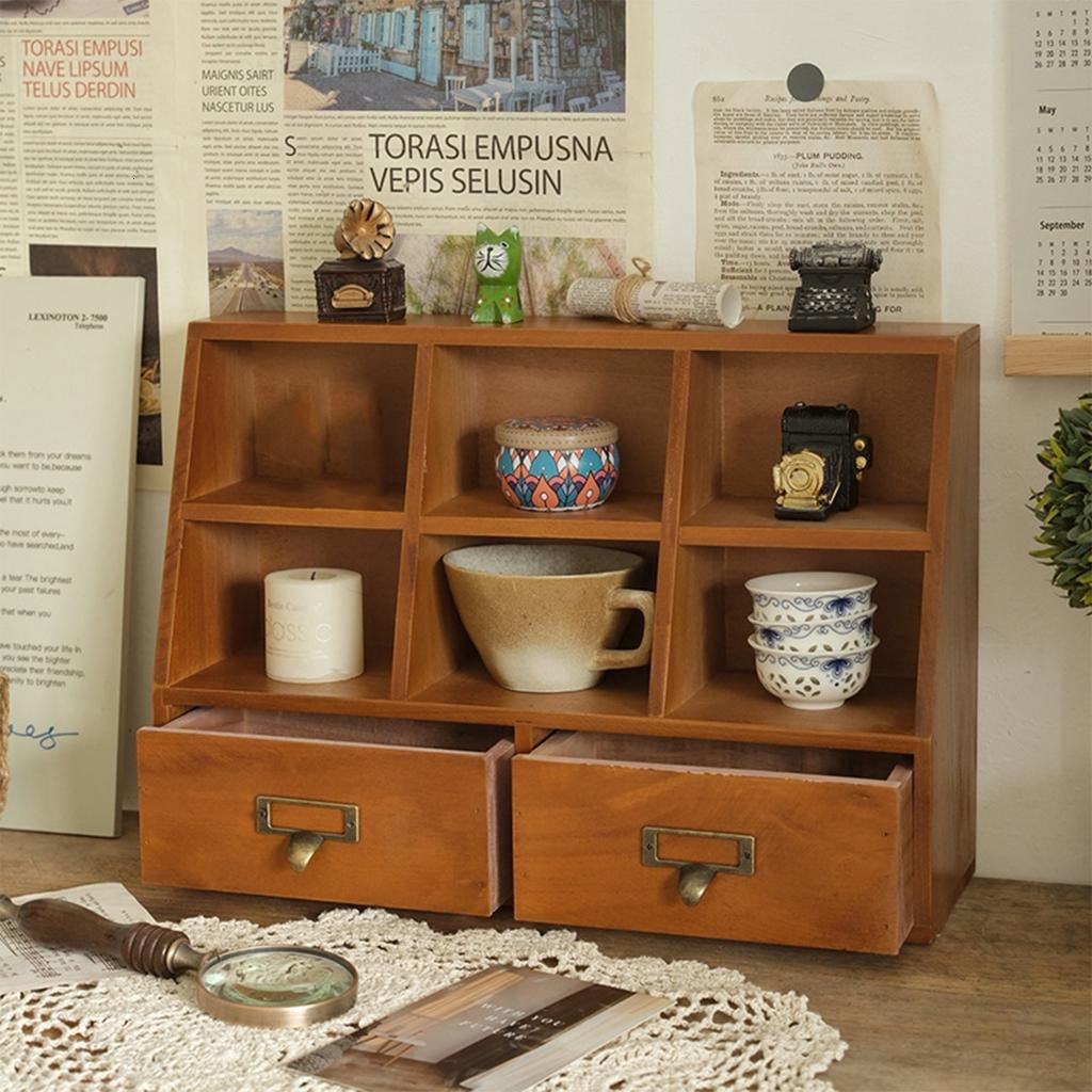 Multifunctional Drawer Organizers 6 Open Compartments 2 Bottom Storage