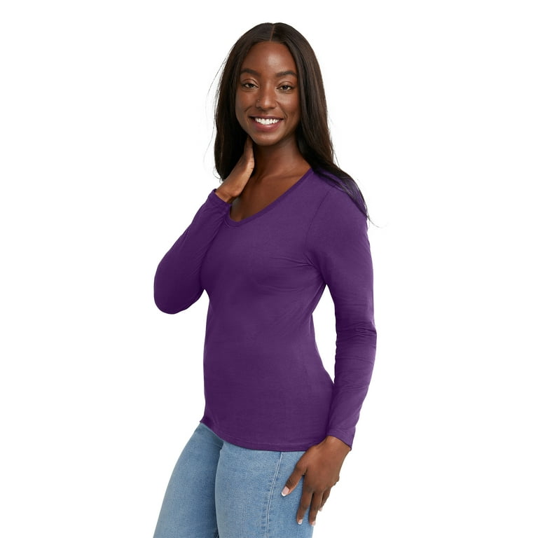 hanes slim fit v neck walmart
