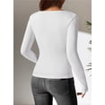 thumbnail image 3 of Weardear Women's 2 Piece Long Sleeve Scoop Neck Tops Slim Fit Tight Tee Warm T Shirt, 3 of 5