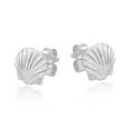 thumbnail image 3 of Ocean's Beauty Scallop Sea Shell Sterling Silver Stud Earrings, 3 of 5