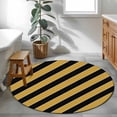 thumbnail image 4 of Area Rug 48in, Yellow Black Striped Lines Floor Carpet Living Room Rug, Modern Abstract Art Non-Slip Welcome Mat Indoor Rugs for Bedroom Dining Room, 4 of 9