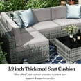 thumbnail image 6 of 7 Piece Patio Furniture Sets, Outdoor Sectional Patio Conversation Set Wicker Rattan Sofa Chair Set with Cushion and Glass Table, 6 of 7