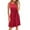 Red, variant on IROINNID Surplice Dress For Women Sleeveless Round Neckline Casual Button Loose Dress With Pocket Strapless Dress