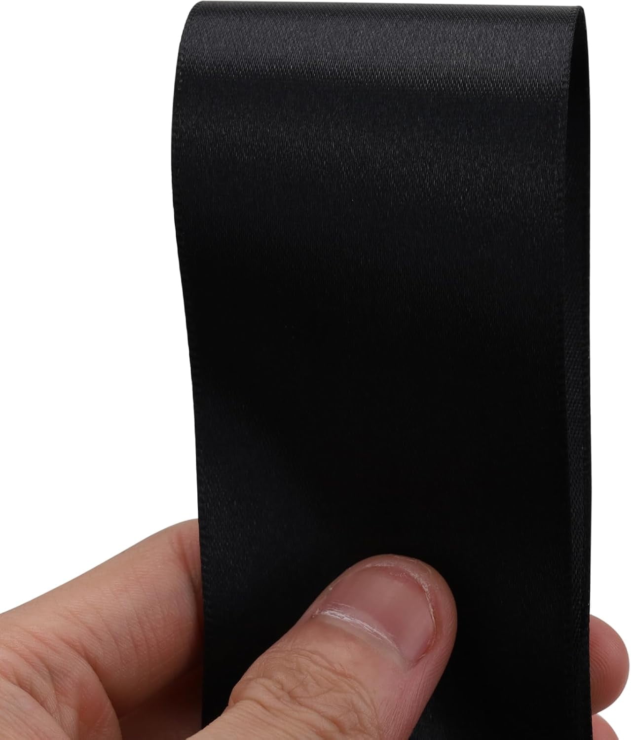 2 inch x 50 Yards Black Single Face Satin Ribbon Solid Fabric Ribbon for Gift Wrapping Floral Bouquets Wedding Birthday Party Decoration Hair Floral Craft Sewing