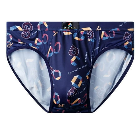 

Mens Sexy Briefs Cool Ice Silk Low-Rise Underwear Bikini Pouch Panties Plus Size