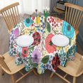 thumbnail image 3 of Pioneer Flower Floral Print Pattern Round Tablecloth 60"x60",Wrinkle Wipeable Table Cloth for Kitchen Dining Room Picnic Patio Party, 3 of 6