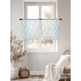 thumbnail image 2 of Aqua Spring Floral Sheer Curtains 54 Inch Length 2 Panels Set, Summer Botanical Watercolor Voile Window Treatment Rod Pocket Short Kitchen Curtains Drapes for Bedroom 52"x54"x2, 2 of 7