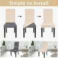 thumbnail image 4 of Chair Covers for Dining Room Set of 6, Stretch Jacquard Kitchen Parsons Chair Covers,Washable Spandex Dining Chair Slipcovers Seat Protector for Hotel,Banquet,Ceremony（Beige）, 4 of 6