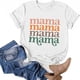 thumbnail image 4 of Tops para Mujer Fiudx Primavera Verano Color Sólido Impresión de Letras Manga Corta Cuello Redondo Casual, 4 of 5