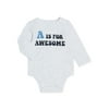 Garanimals Baby Boys A is for Awesome Graphic Long Sleeve Bodysuit, Sizes 0/3M-24M