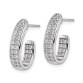 thumbnail image 2 of Primal Gold 14 Karat White Gold Lab Grown Diamond SI1/SI2, G H I, In and Out J-Hoop Earrings, 2 of 4