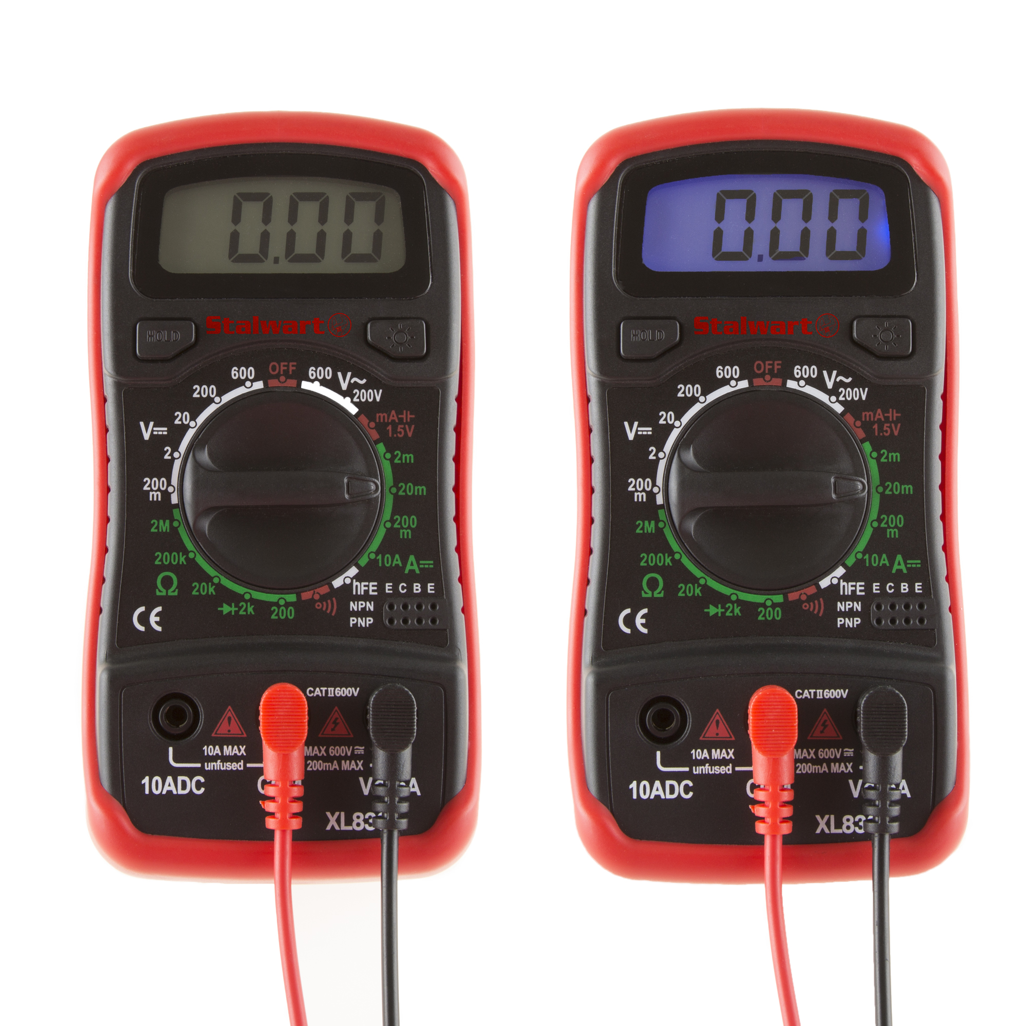 Stalwart Digital Multimeter with Backlit LCD Display and Needle Probes- Amp, Ohm and Voltage Tester for Outlets, Wire Continuity and Batteries - image 4 of 5