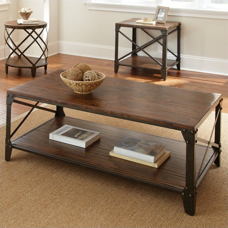 Winston Tail Table In Distressed Brown Com Winston Tail Table In Distressed, Steve Silver Company Coffee Table