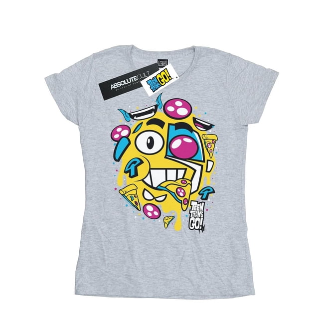 DC Comics T-Shirt en Coton pour Femmes Adolescentes Titans Go Pizza Face