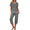 Grey, variant on Capri Pajama Sets for Women Capri Pants with Short Tops Sleepwear Ladies Sleep Sets Short Sleeve Pjs Sets Soft Two Piece Loungewear Sets