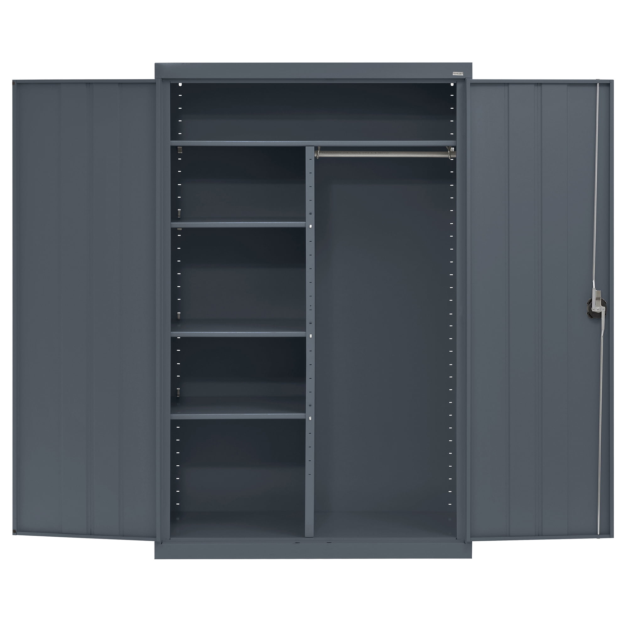 SANDUSKY EACR462472-02 20/22 ga. Steel Combination Cabinets with Adjustable Shelves, 46" W, 72" H, Combination Wardrobe