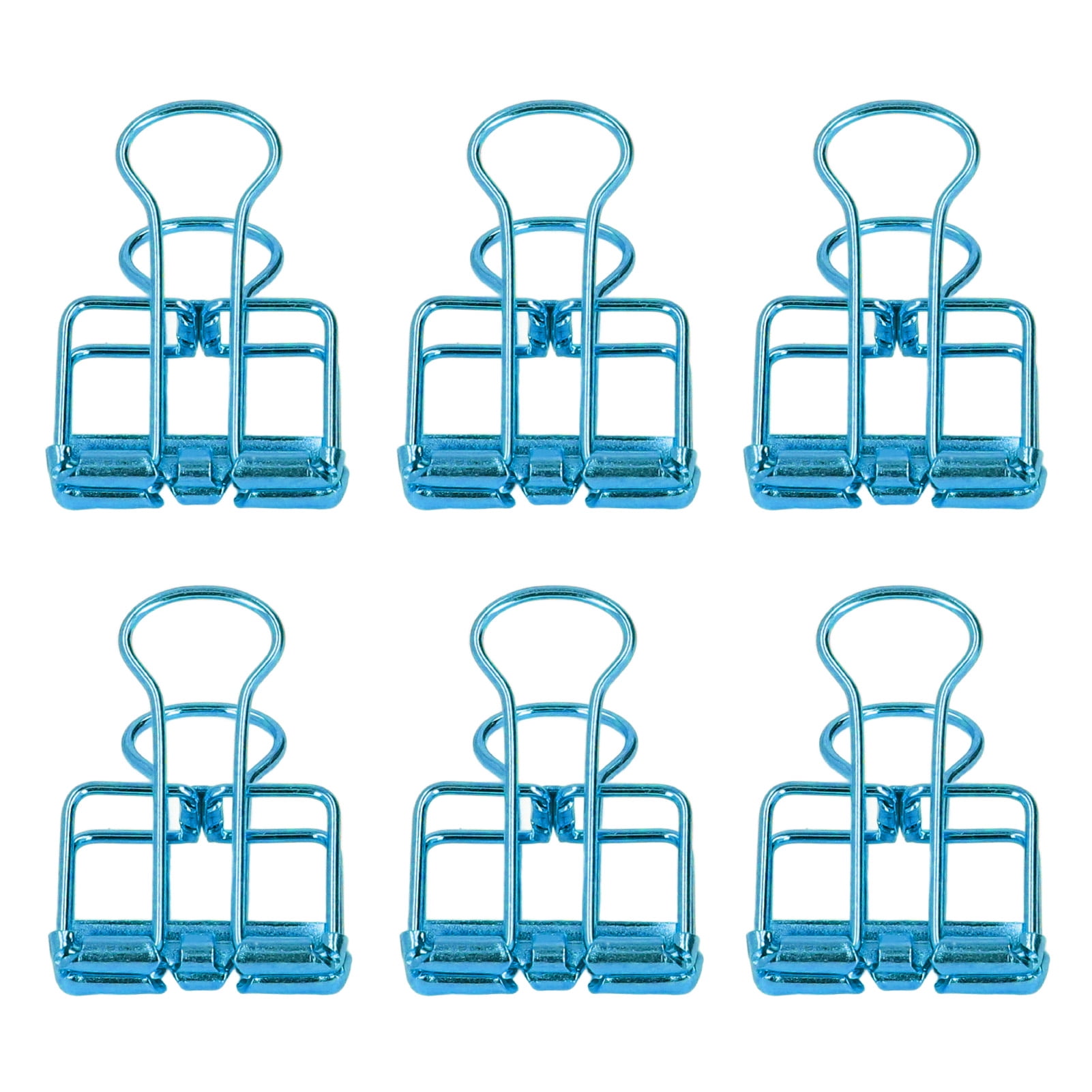 Yajisi 80-Piece 19mm (0.75 in) Small Metal Hollow Binder Clips Strong Clamping Paper Clamps, Blue