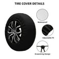 thumbnail image 2 of Gukieu Black And Gold White Horse Print Car Tire Cover, Adjustable Waterproof and Dustproof Tire Protection Cover, Suitable for SUV, Truck, Van-15 inch, 2 of 6