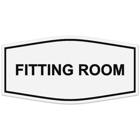 Signs ByLITA Fancy Fitting Room Sign - Laser-Engraved Lettering | Durable ABS Plastic | Vibrant Colors | Powerful Foam Tape (White) - Medium