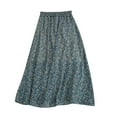 thumbnail image 3 of abtuhar High Waisted Skirts for Women,Women's Skirts,Womens Floral Print Boho Maxi Skirt Elastic High Waist Pleated Ruffle Flowy Long Skirts Dark Blue, 3 of 4