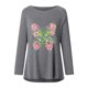 thumbnail image 3 of Pntutb Camiseta de manga larga con cuello redondo y estampado de insectos de animales de talla grande para mujer Pntutb Pntutb-4580, 3 of 6