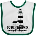 thumbnail image 3 of Inktastic I Love Lighthouses Girls Baby Bib, 3 of 4