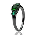 thumbnail image 2 of Emerald Wedding Ring - Solitaire Wedding Ring - Titanium Wedding Ring - Gunmetal Ring, 6.25, 2 of 3