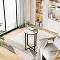 thumbnail image 2 of Baxluxe Modern Side Table 2-Piece Set, Marble-Look Round Metal Side Table, Coffee Side Table, Suitable for Living Room, Bedroom, Small Room, White/Black, 2 of 7