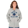 thumbnail image 3 of Trust Me An EMT Emergency Medical Tech Zip Up Hoodie Men's Women's Brisco Brands S, 3 of 5