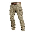 thumbnail image 2 of Camo Cargo Pants for Men Retro Workwear Belt Pant Spring Fall Outdoor Trousers Camouflage M, 2 of 5