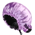 thumbnail image 1 of Hair Bonnet Smooth Surface Solid Color Double Sides Versatile All Fit Adjustable Drawstring Lightweight Sleep Cap for Bath, 1 of 10
