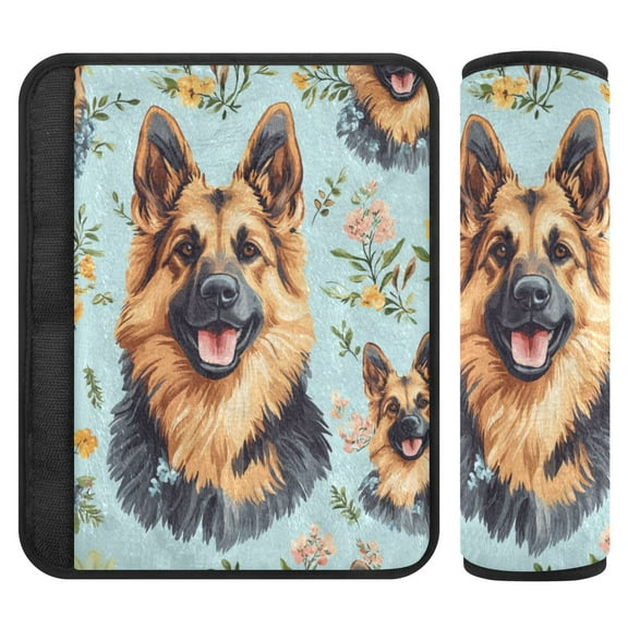 WOBOGO Shepherd Dog Seat Belt Cover 2 Piece Soft Comfort Driving Shoulder Pad Suitable for All Cars and Backpacks