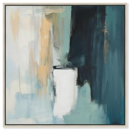 Brushed Majesty Canvas Modern Colorful Art by Art Remedy Silver Frame 40 x 40