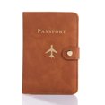 thumbnail image 2 of DEKAXID - Funda de cuero para pasaporte, impermeable, para viaje, tarjetero, bonita funda para pasaporte con hebilla para mujer y hombre, 2 of 7