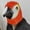 Red, variant on Furry Parrot Head Mask,Realistic Parrot Mask,Hairy Macaw Bird Masks,Spoof Birds Masks Fancy Dress
