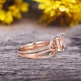 thumbnail image 3 of 2 Pcs 10k Rose Gold 1.75 Carat Cushion Cut Morganite Engagement Ring Set Solid 10k rose gold Bridal set Custom Made Flaming Jewelry Twisted Across Matching Band, 3 of 5