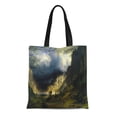 thumbnail image 1 of KDAGR Canvas Tote Bag Nature Albert Bierstadt Storm in the Mountains Landscape Painting Reusable Handbag Shoulder Grocery Shopping Bags, 1 of 1
