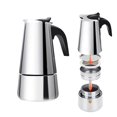 thumbnail image 3 of Coffee Maker Pot, Stainless Steel Moka Pot Polished  for Camping, 3 of 8
