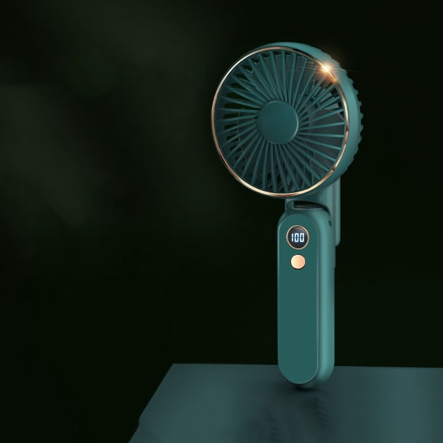 Mini ventilador portátil recargable por USB con base de 2500 mAh y 5 modos (verde), 145 x 93 x 69 mm TUNC Sencillez