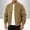 Brown, variant on Men's Bomber Jacket Rib Collar Full Zip Zipper Pockets Elastic Cuffs Water Resistant Casual Coat Black Size XL