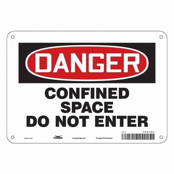 Safety Sign, 7 in Height, 10 in Width, Aluminum, Vertical Rectangle, English, 465J82 465J82