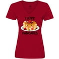 thumbnail image 3 of Inktastic I Love Pancakes with Cute Stack of Pancakes Women's V-Neck T-Shirt, 3 of 5